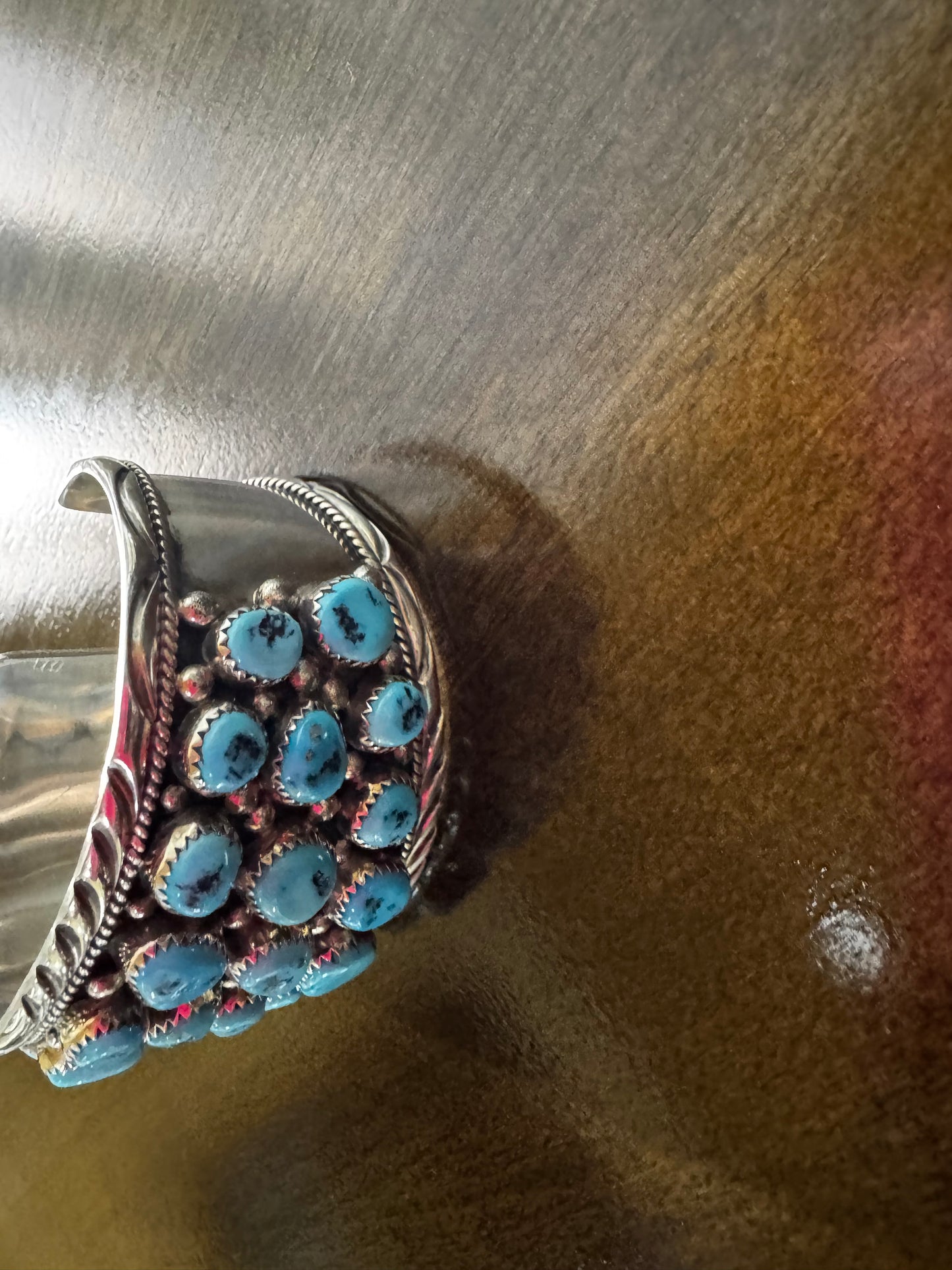 Big Multi Turquoise & Sterling Cuff