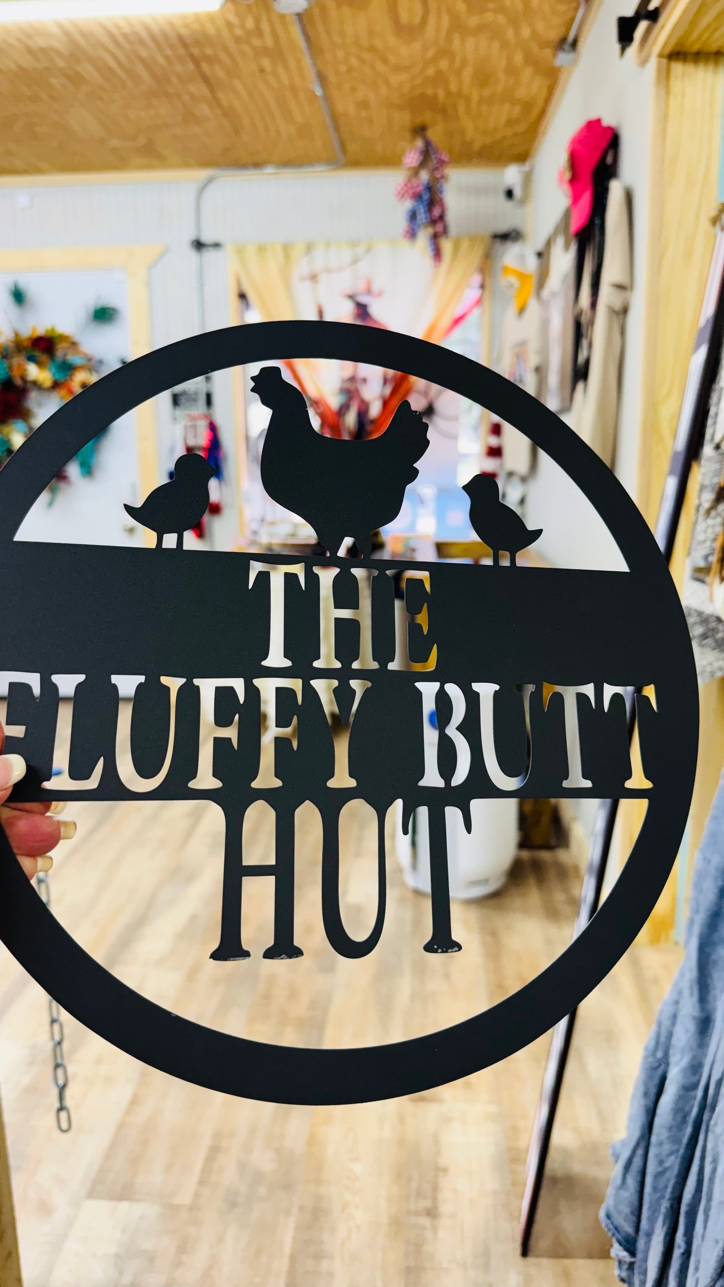Fluffy Butt Hut Sign