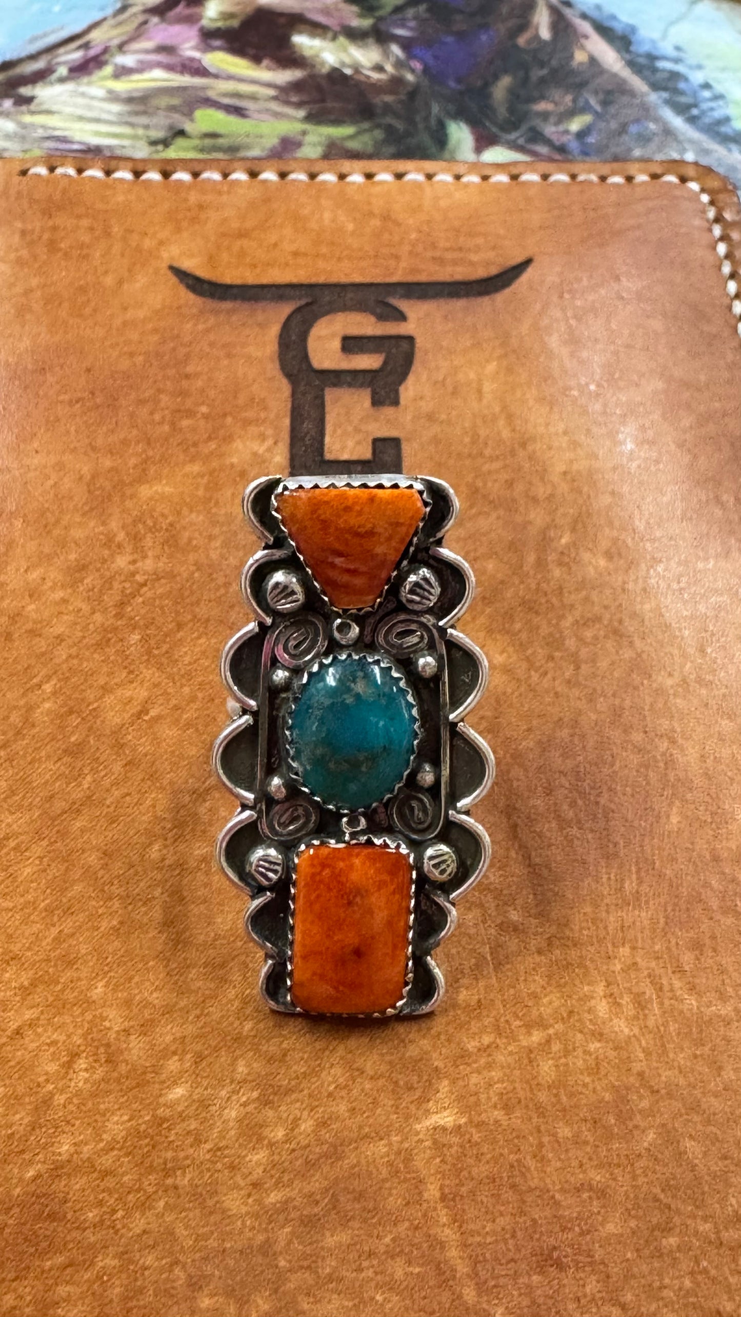 Turquoise and Spiny Ring, Navajo