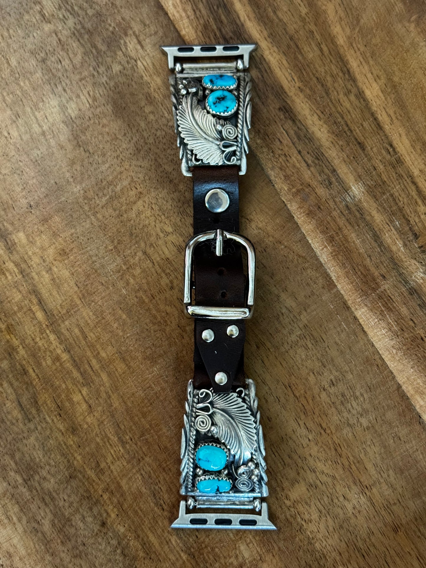 Vintage Silver and Turquoise Apple Watch Band