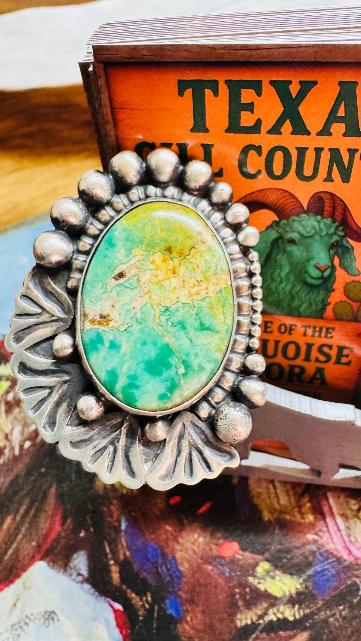 VR Royston turquoise Adjustable Ring