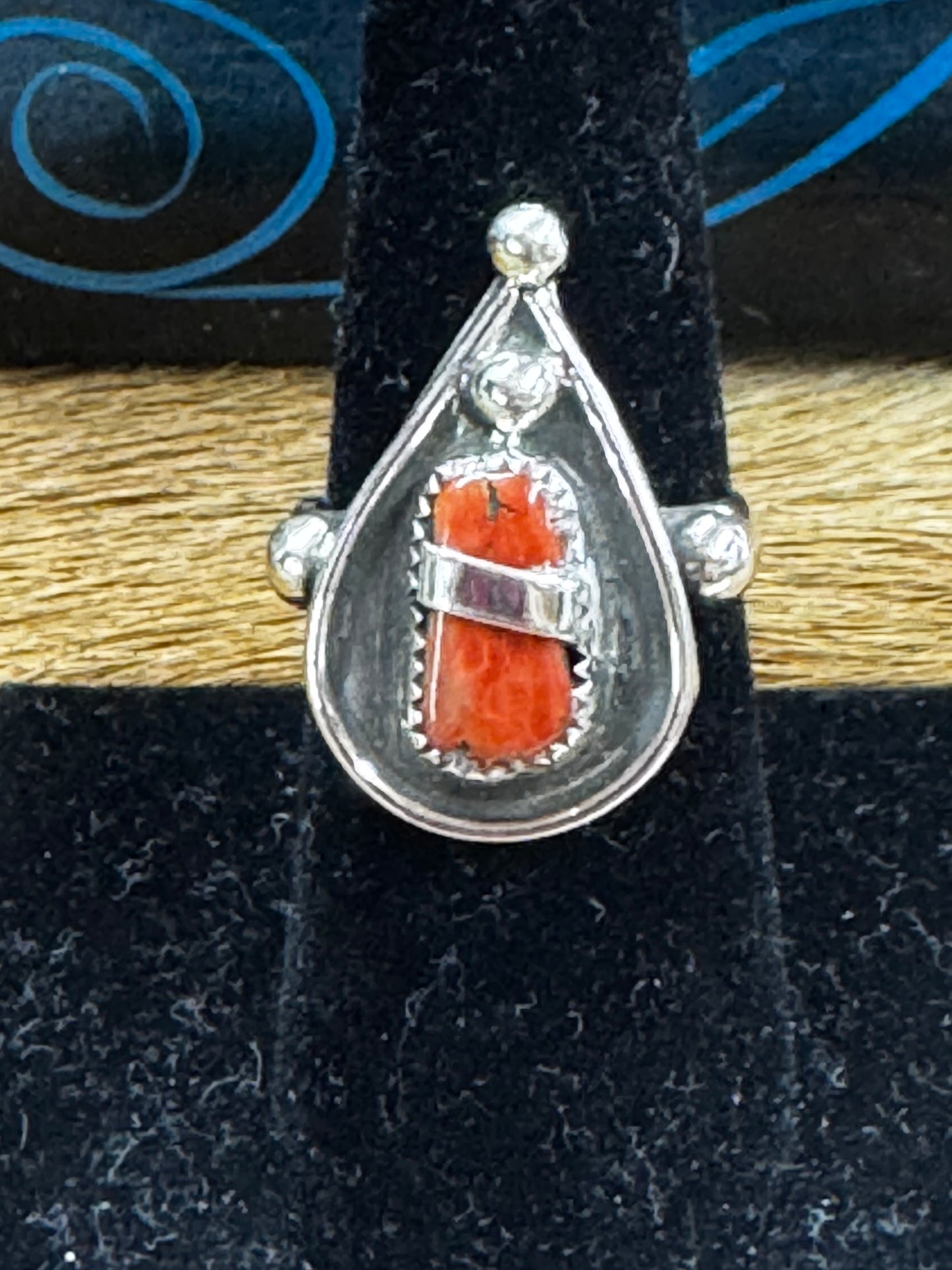 Silver & Coral Ring