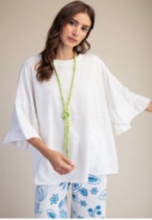 White Flowy Top