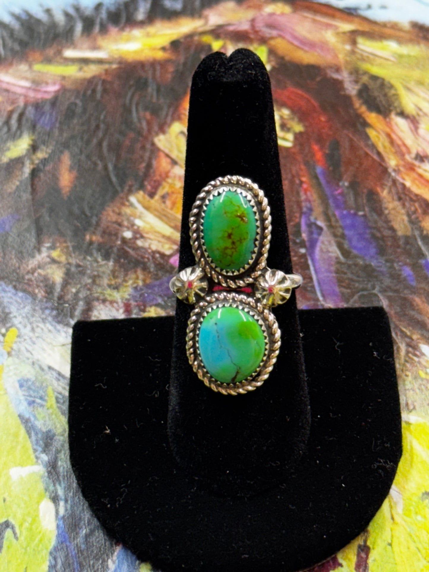 Turquoise 2 Stone Ring
