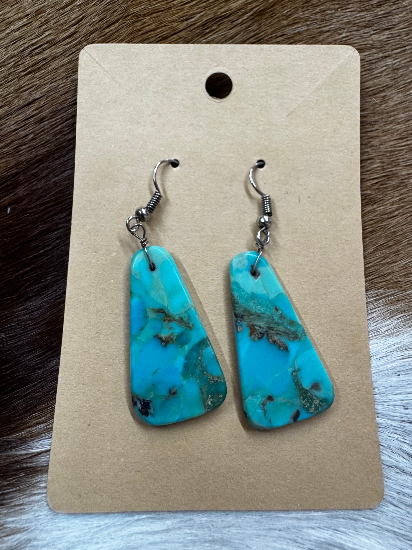 Turquoise Slab Earrings