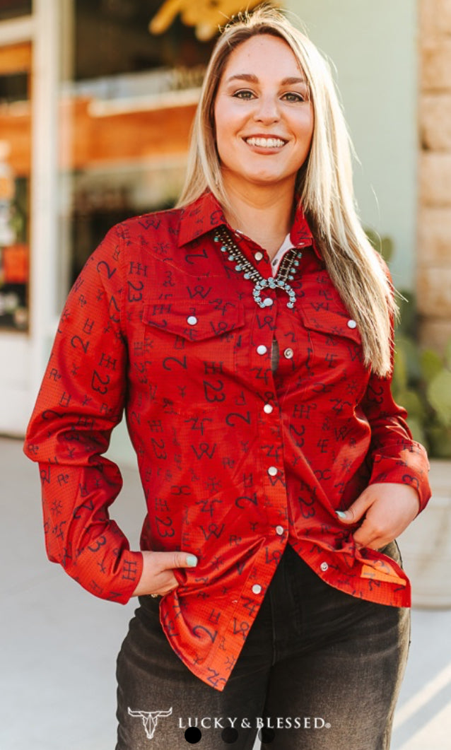 L&B Red Cattle Brand Shirt