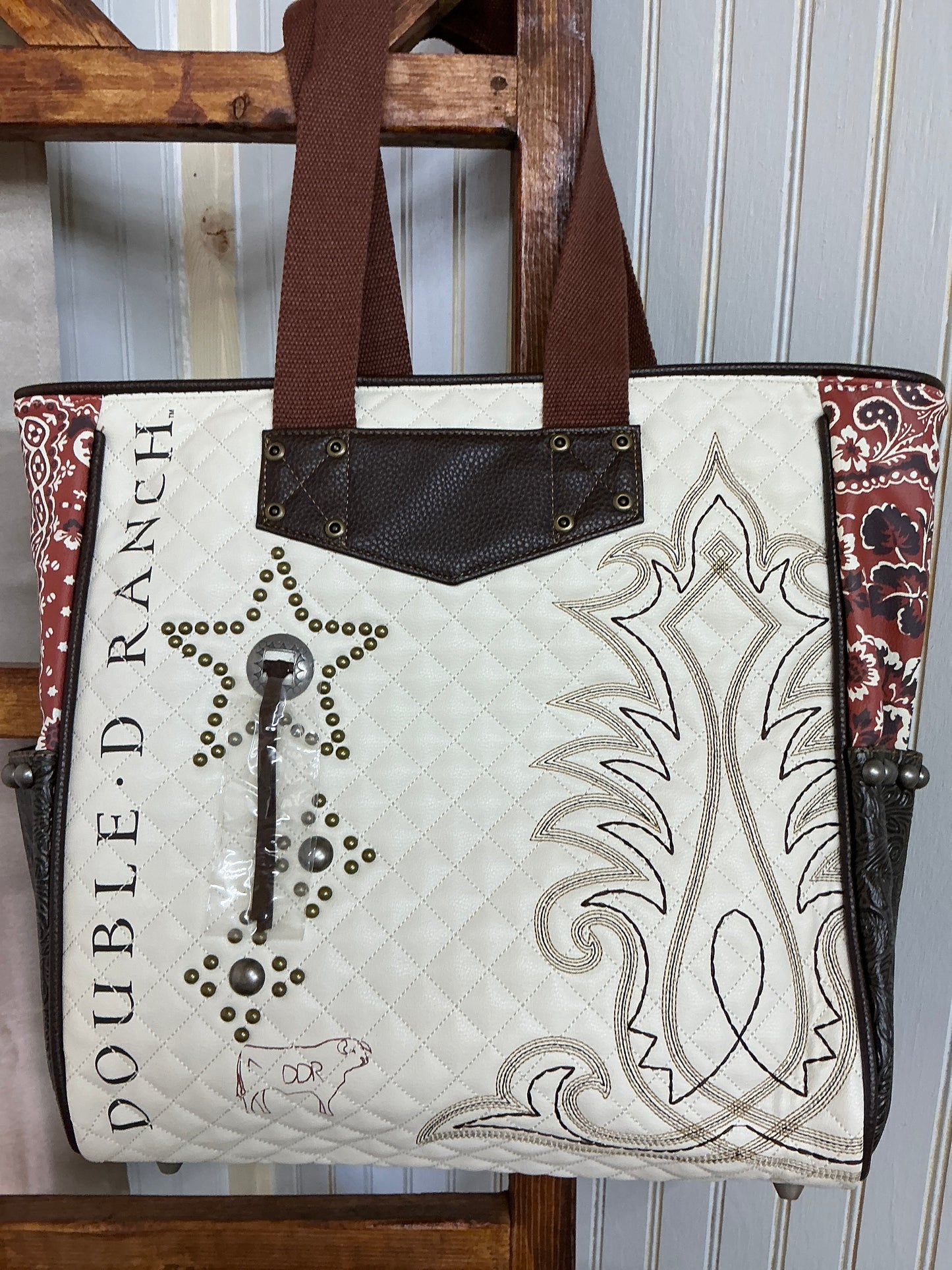 Double D Ranch Longhorn Tote Bag NWOT