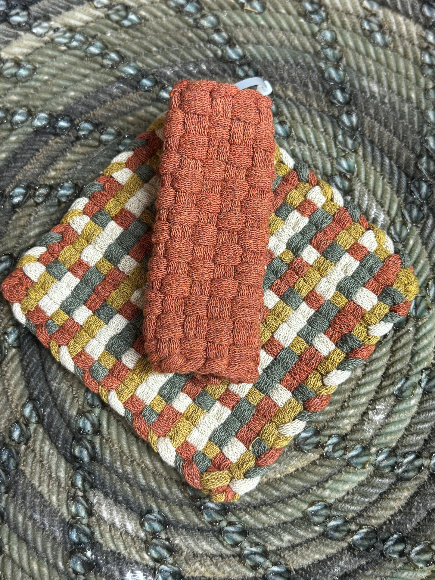 Pot Holder-Trivet with Skillet Handler (Different Color Options)