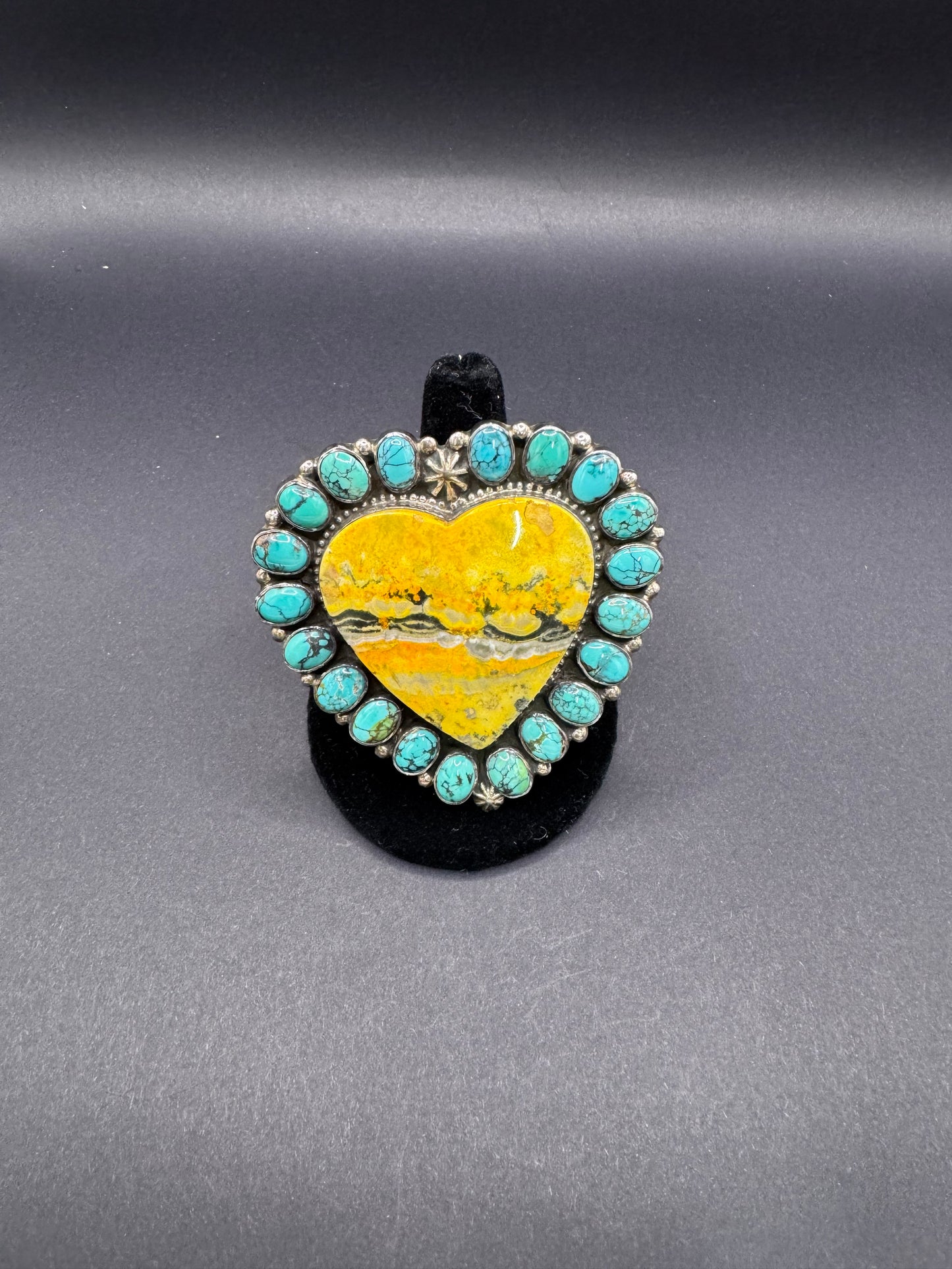 TJR Bumblebee Jasper and Turquoise Statement Ring