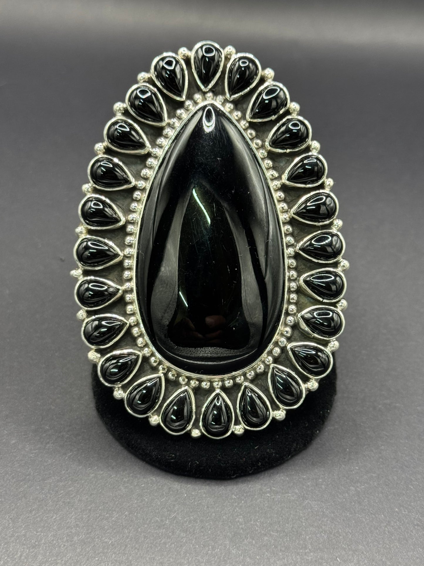 TJR Black Onyx Cluster Ring