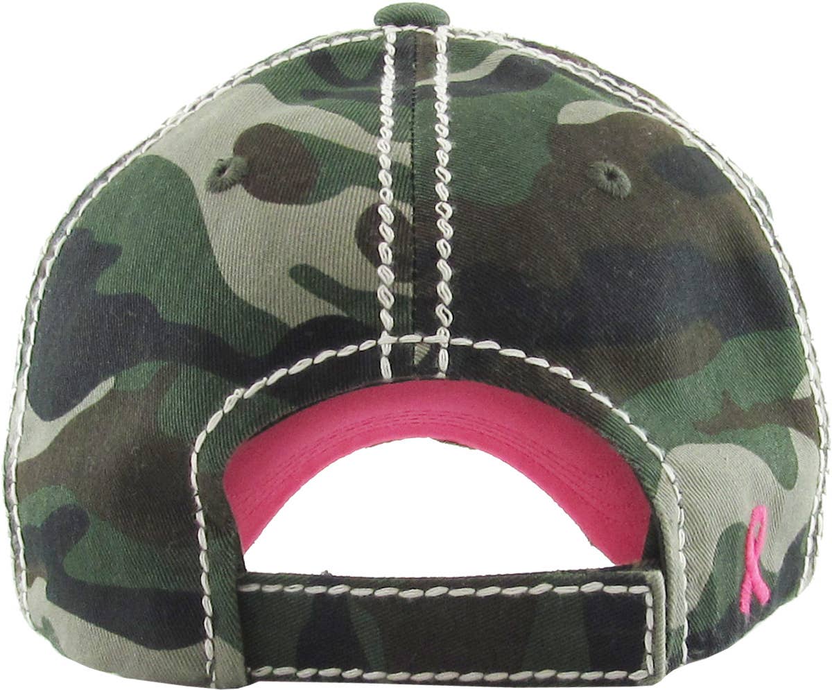 THIS IS MY FIGHT HAT - PINK RIBBON Washed Vintage Ballcap