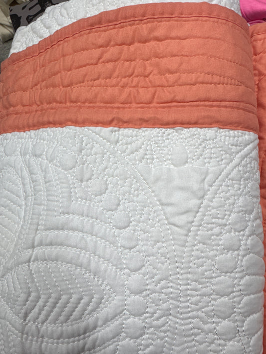 Melon and White Quilt