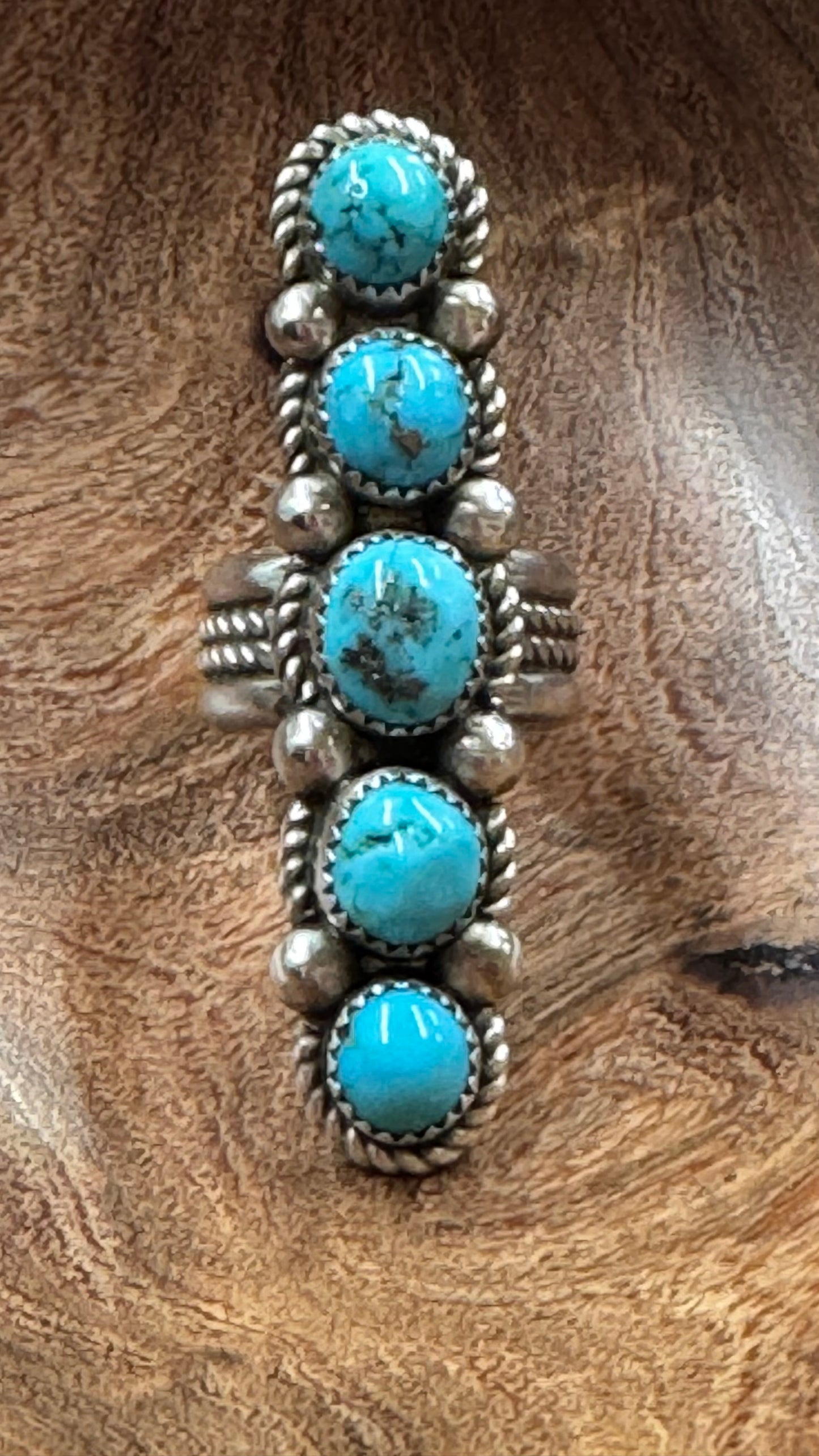 Turquoise 5 Stone Ring
