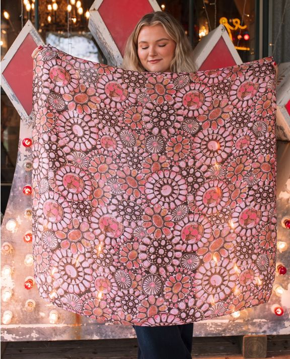 Pink Medallion Wild Rag Scarf