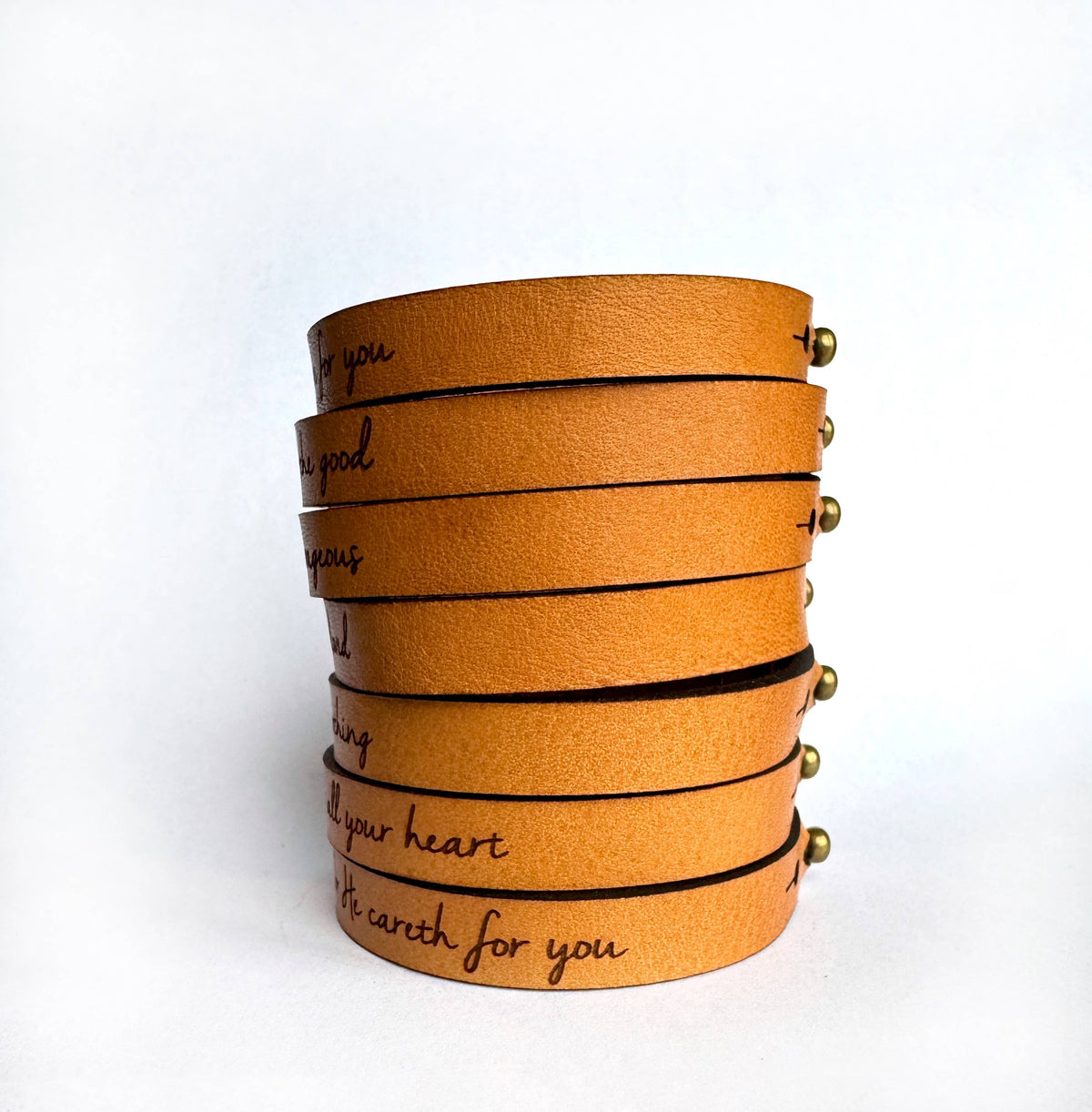 Bible Scripture Thin Leather Bracelet