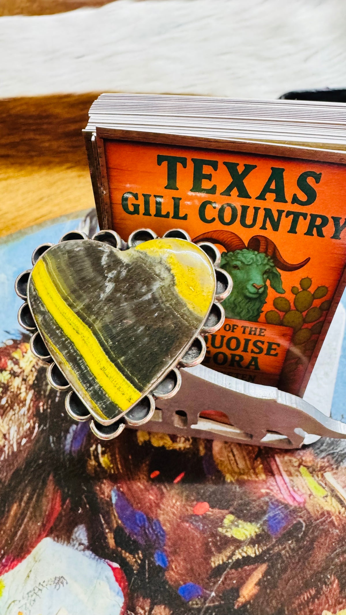 Bumblebee Jasper & Sterling Adjustable Ring