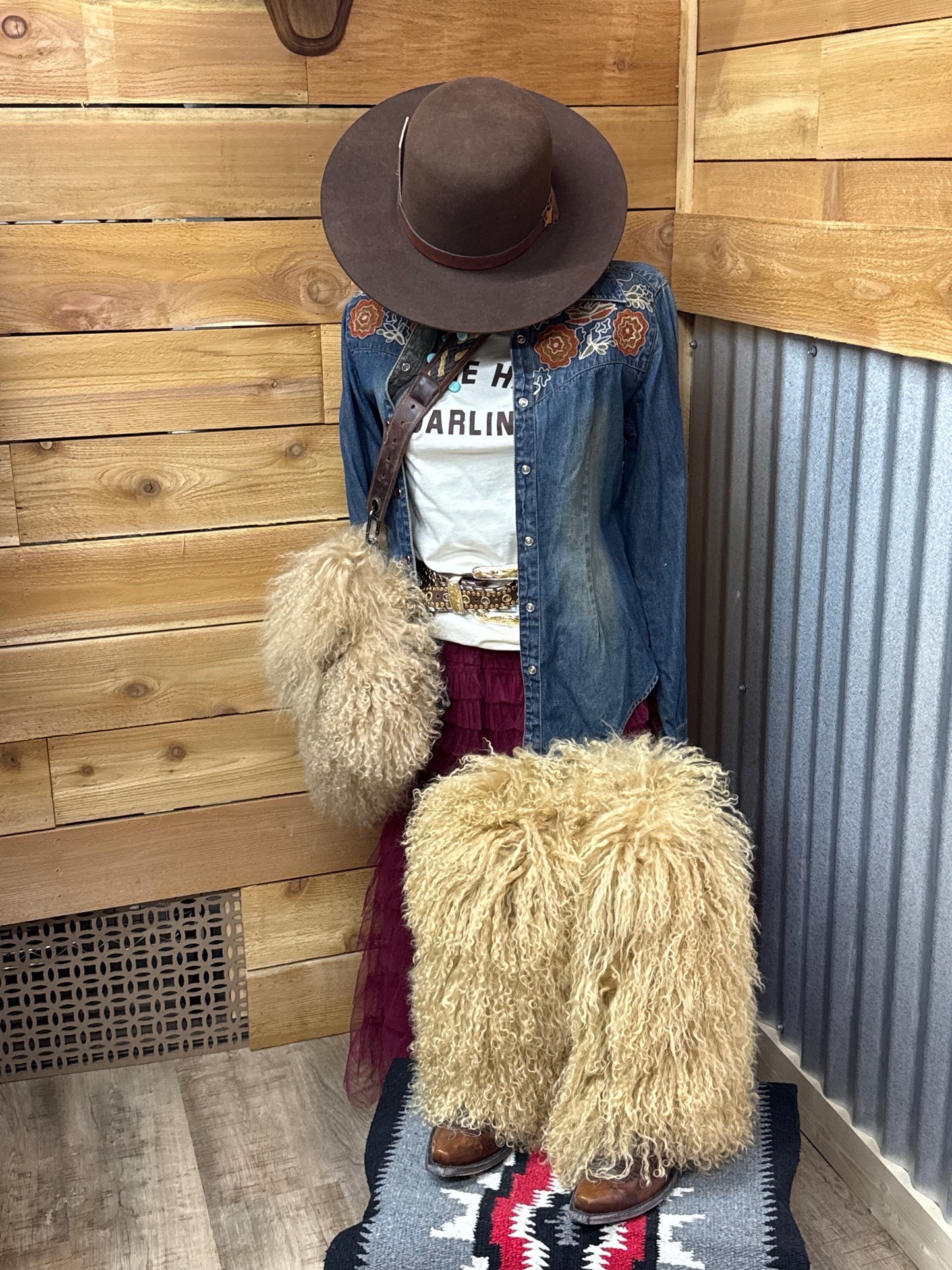 Tan Fur Boot Covers
