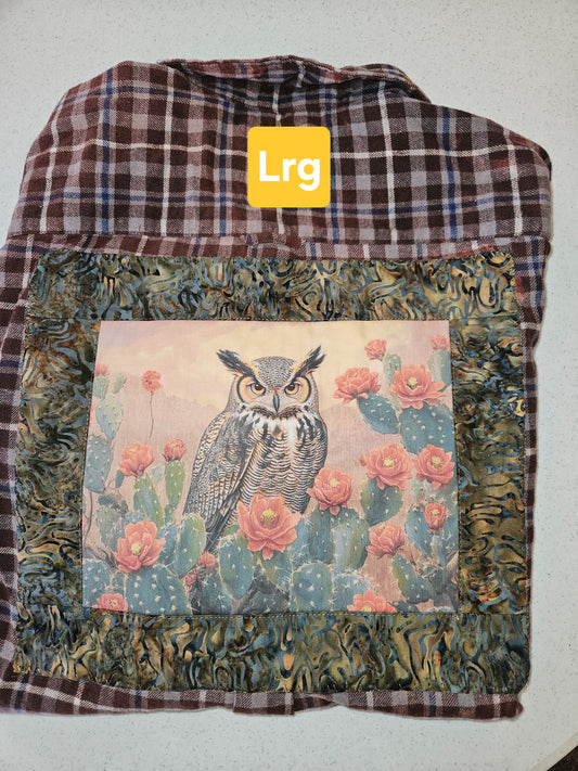 Stinkin’ Cute Owl Cactus Flannel