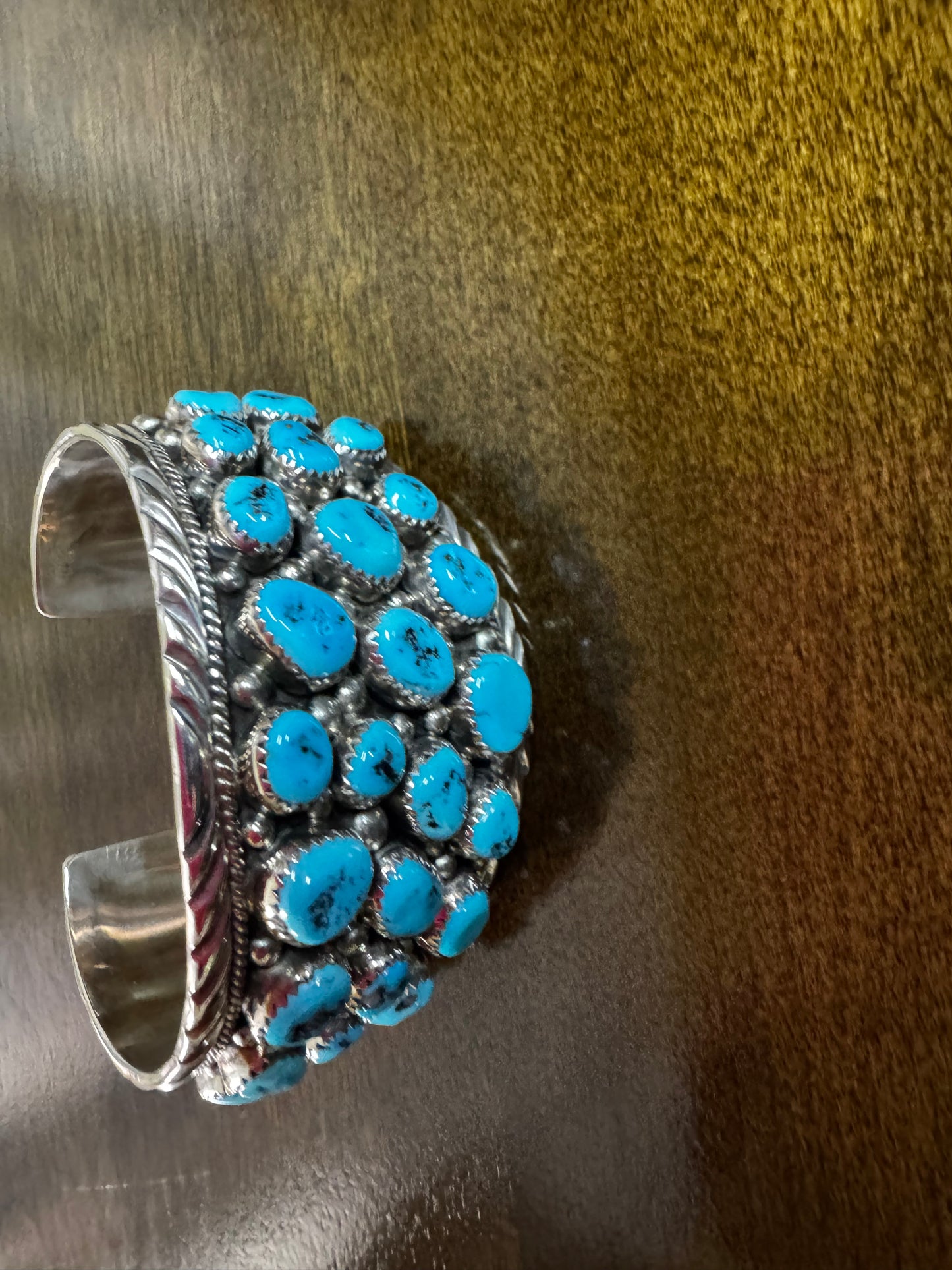 Big Multi Turquoise & Sterling Cuff