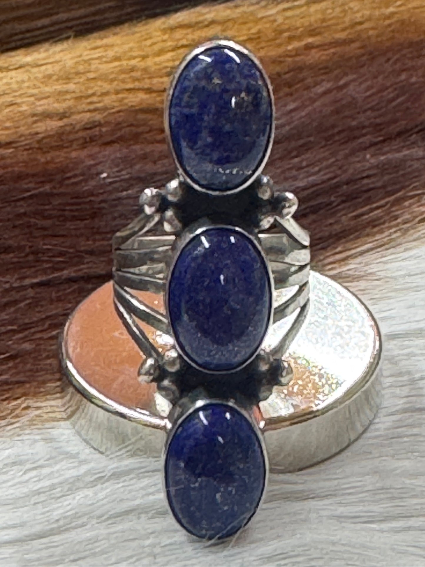 Lapis 3 Stone Ring