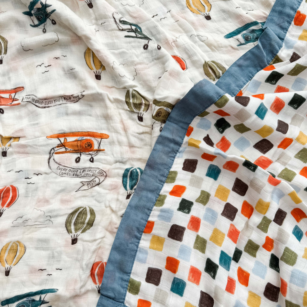 Scripture Planes Luxury Double Sided Muslin Blanket