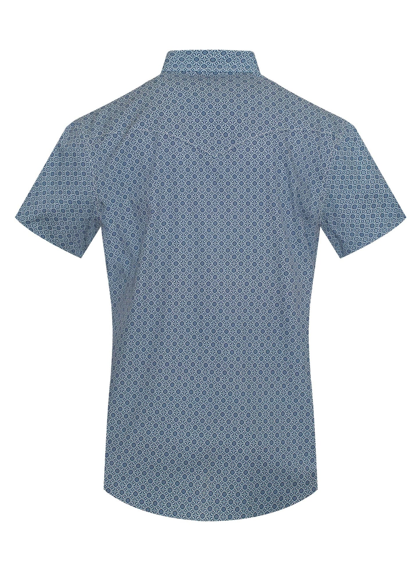 Men's Short Sleeve Pearl Snap Print