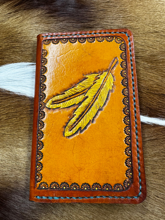 Handmade Field Notes or Passport Cover (Feather Tooled)