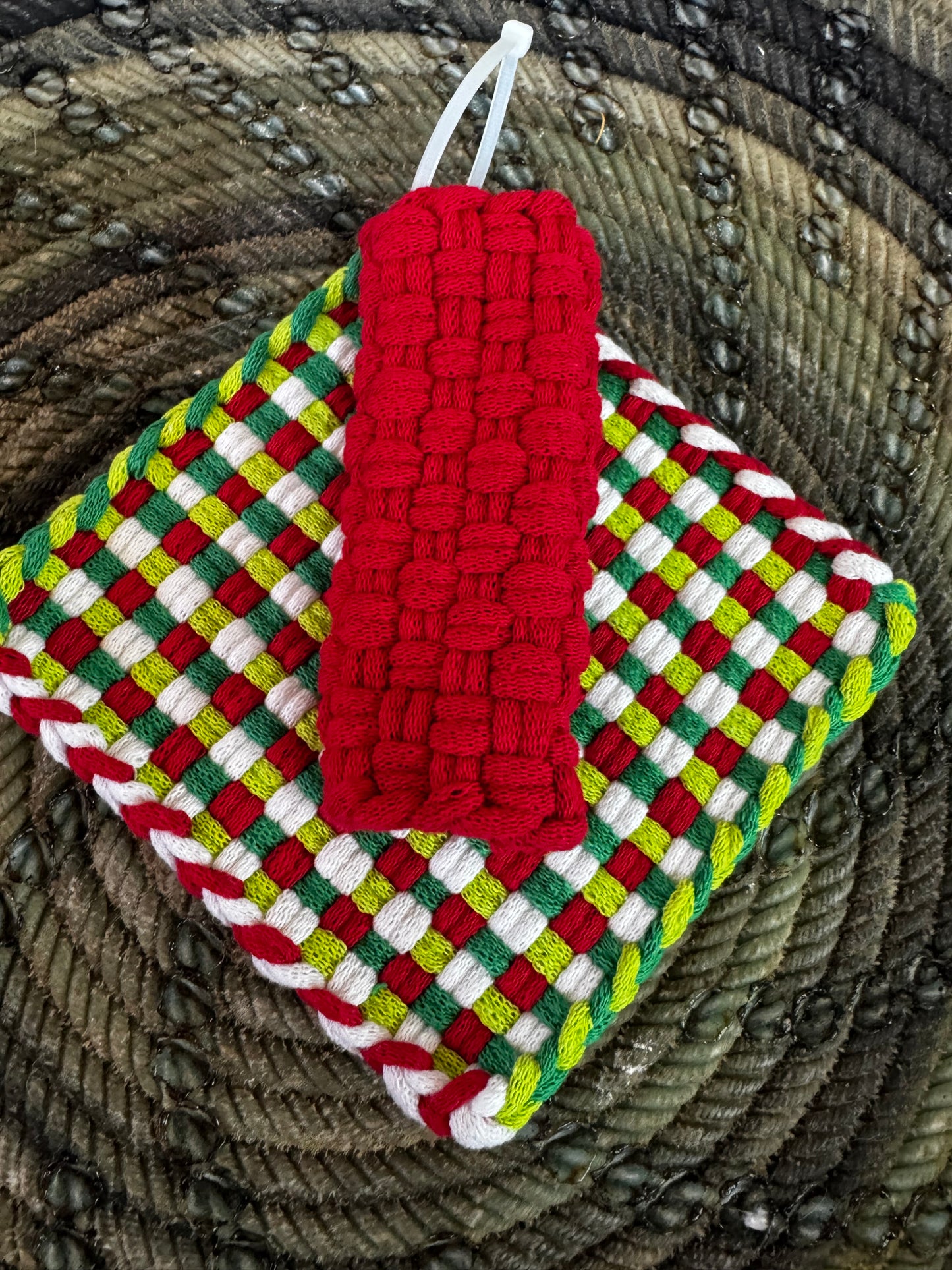 Pot Holder-Trivet with Skillet Handler (Different Color Options)