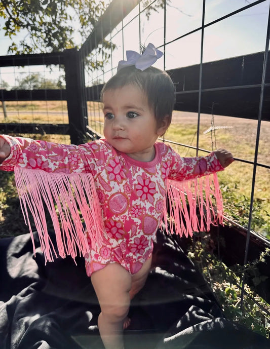 Cowpuncher Pink Jeweled Onesie
