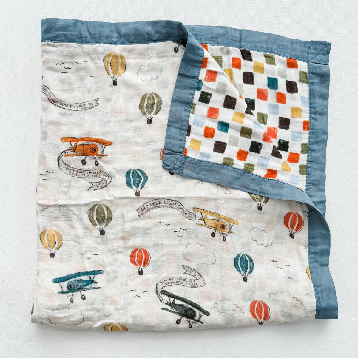 Scripture Planes Luxury Double Sided Muslin Blanket