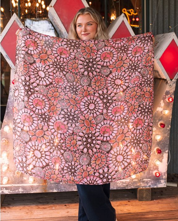 Pink Medallion Wild Rag Scarf