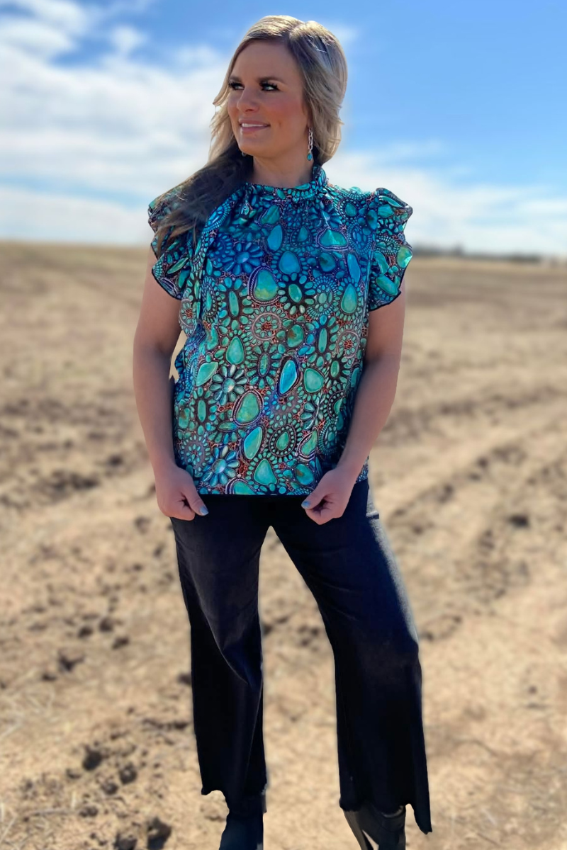 Turquoise Wild Charm Top