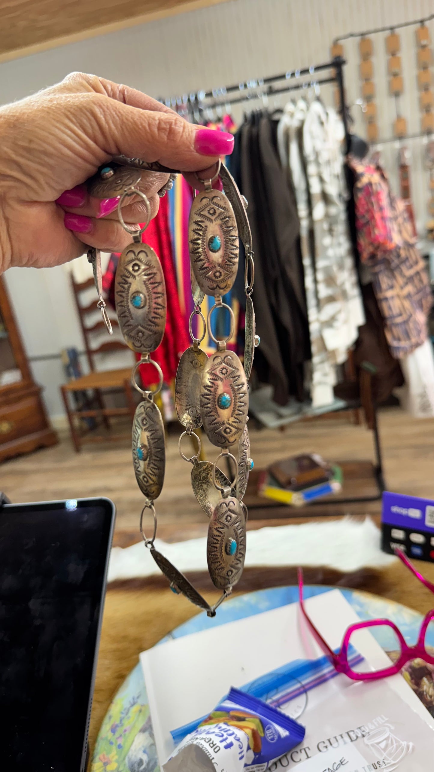 VIntage Sterling Navajo Concho Belt