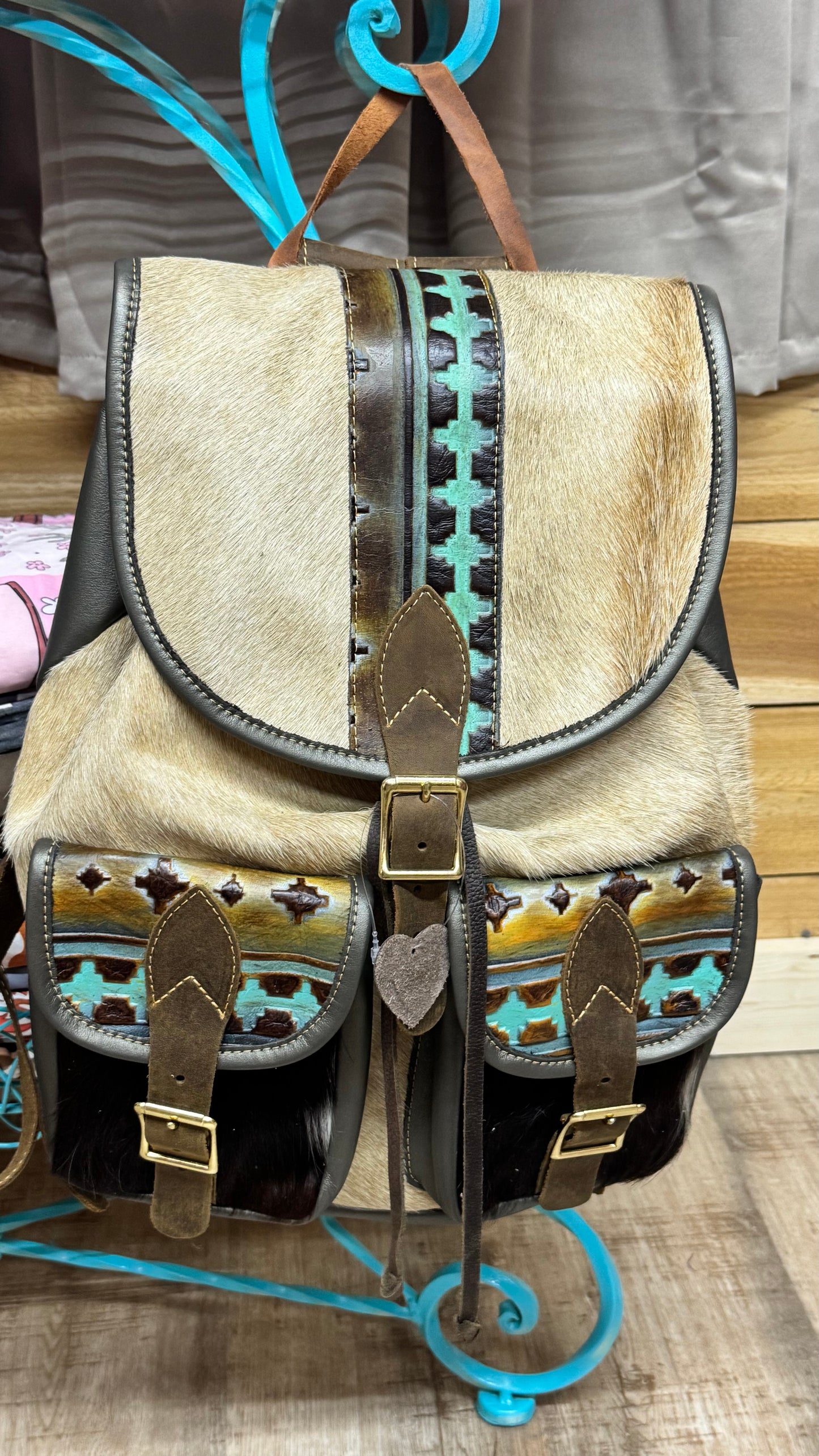 Hair on Hide Tooled Backpack