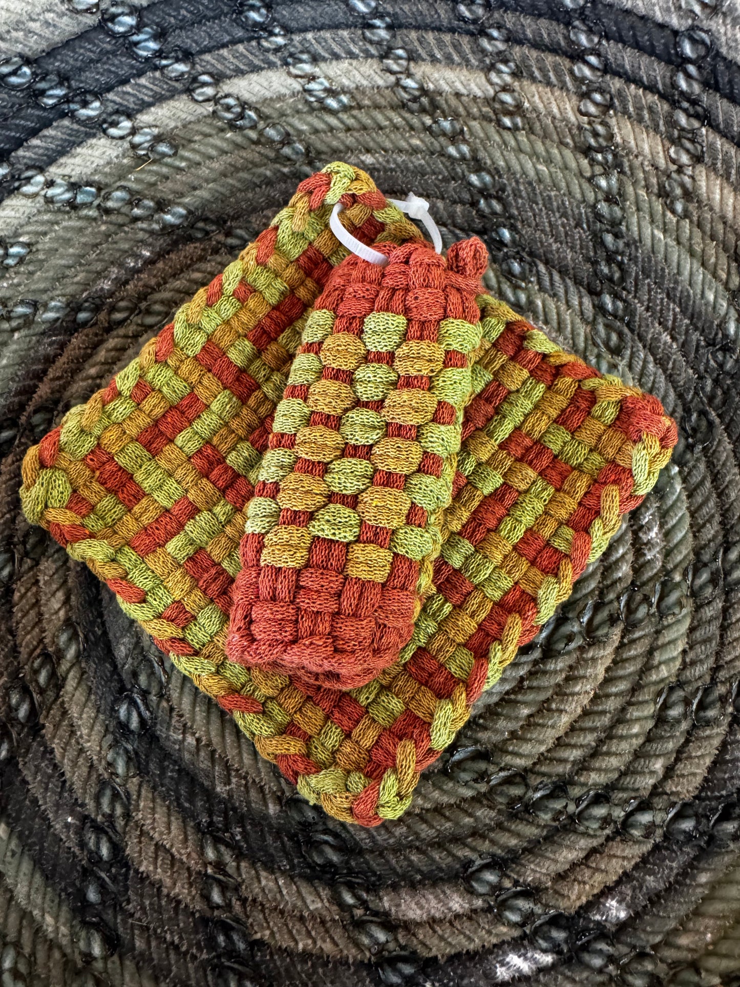 Pot Holder-Trivet with Skillet Handler (Different Color Options)