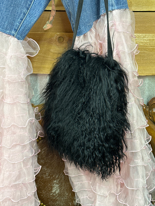 Beautiful Small Black Mohair Purse