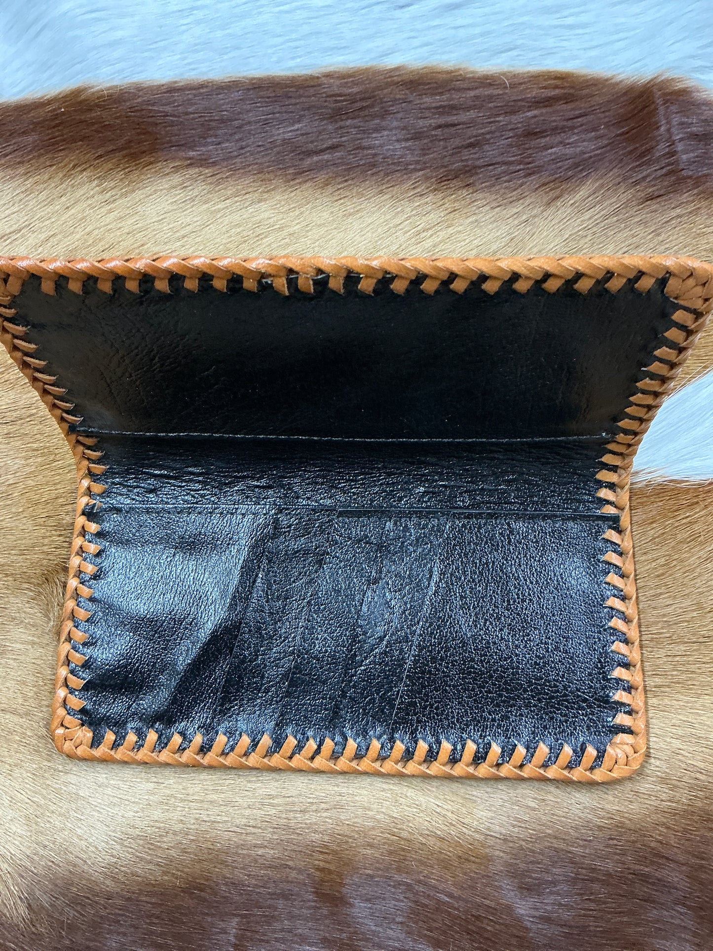 Handmade Tooled Floral Leather Checkbook Cover