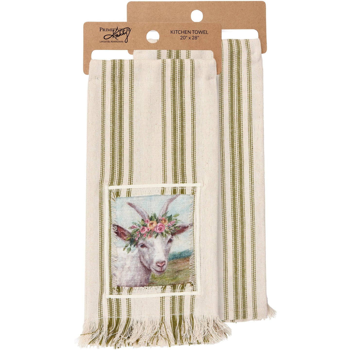 Floral Crown Goat  Kitchen Towel