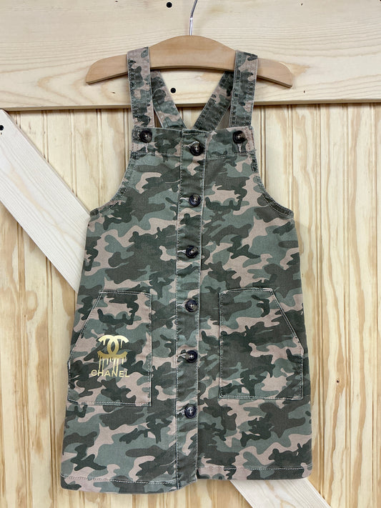 Bougie Printed Accent Camo Coverall Dress