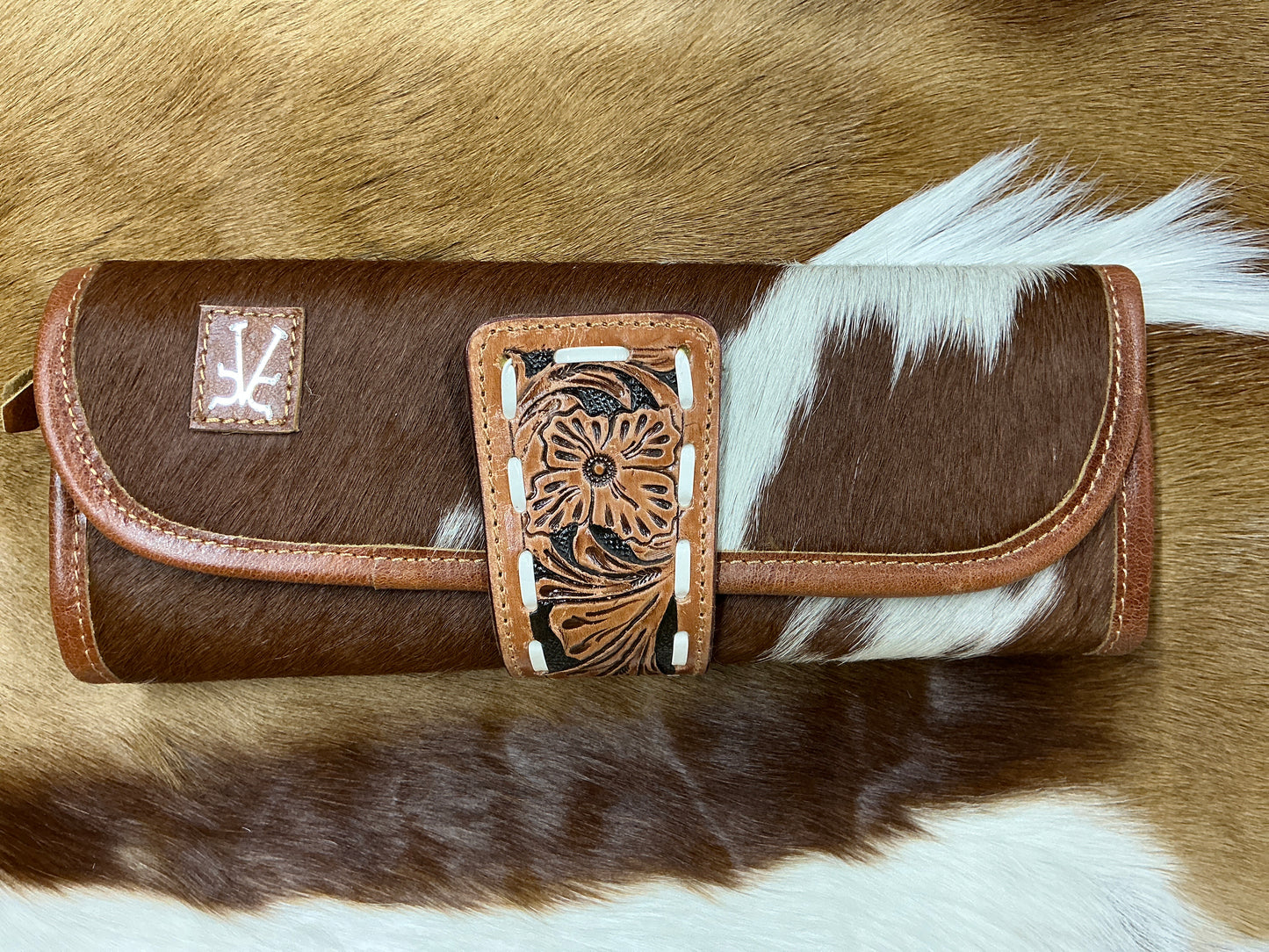Vintage Cowgirl Hair On Hide Jewelry Travel Case