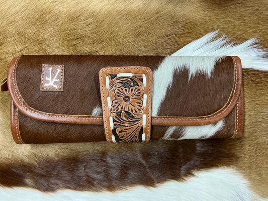Vintage Cowgirl Hair On Hide Jewelry Travel Case