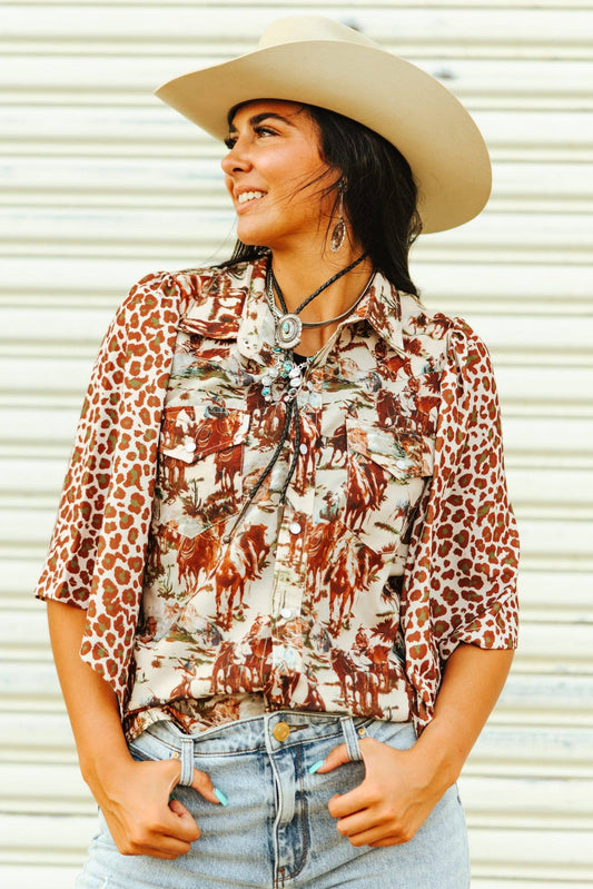COWBOY CHEETAH Snap Shirt