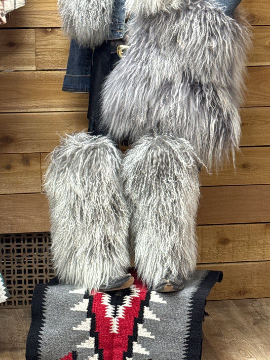 Gray Fur Boot Covers