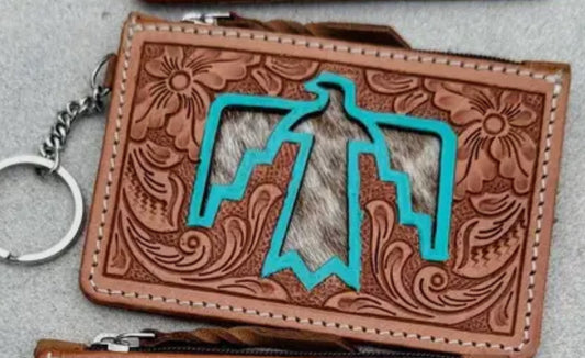 Leather Cowhide Keychain Wallet