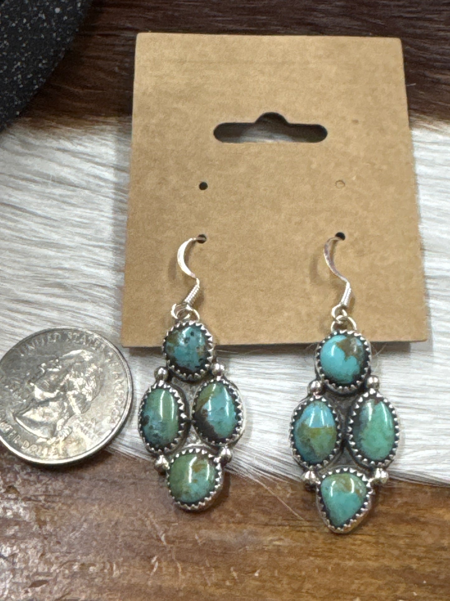Navajo Made 4 Stone Earrings