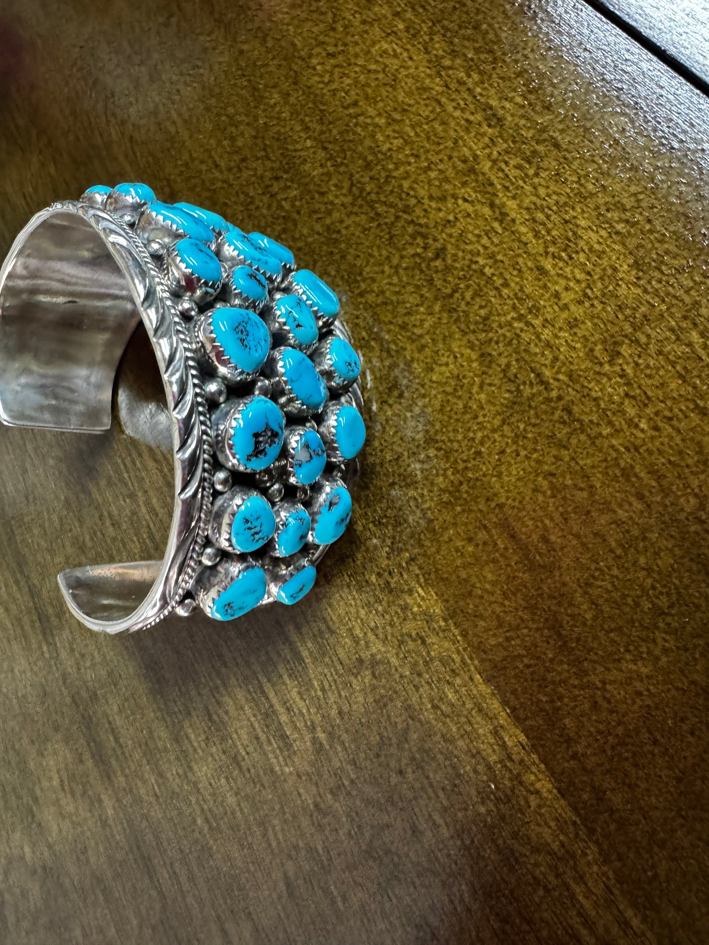Big Multi Turquoise & Sterling Cuff