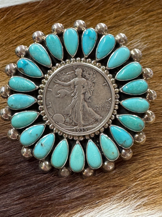 TJR Turquoise Coin Ring
