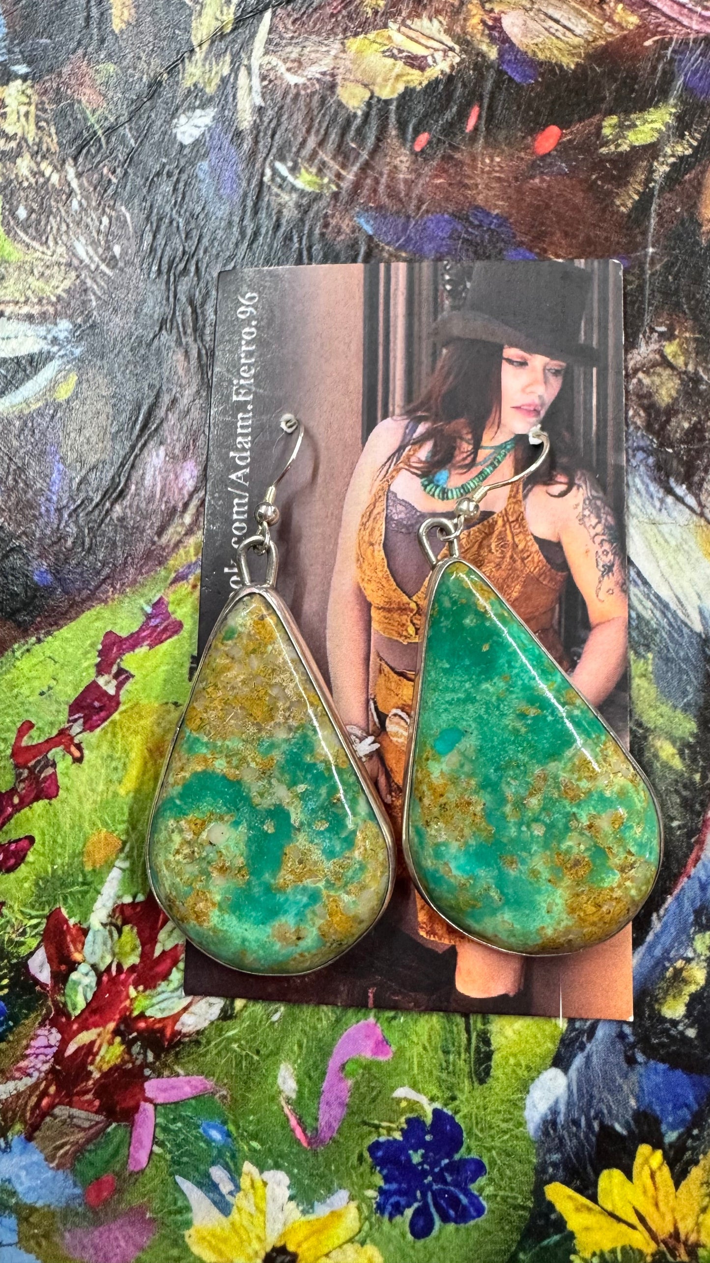 Adam Fierro Turquoise Dangle Earrings