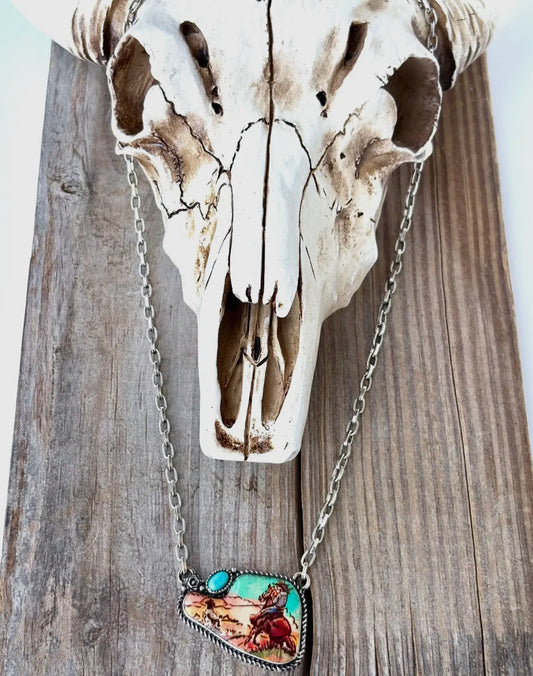 Faux Rodeo Pendant and Necklace