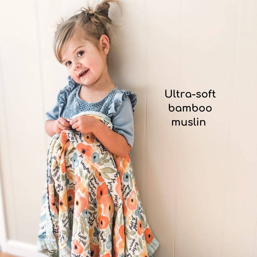 Watercolor Hail Mary Luxury Double Sided Muslin Blanket